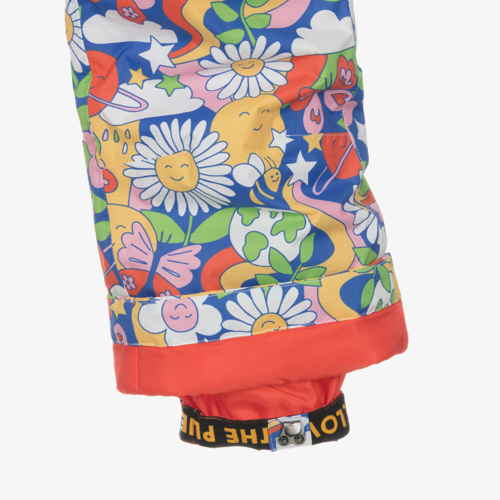 Frugi-Girls Padded Blue Floral Ski Pants | Childrensalon Outlet