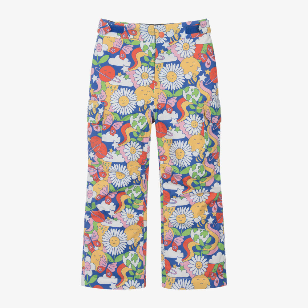 Frugi-Girls Padded Blue Floral Ski Pants | Childrensalon Outlet