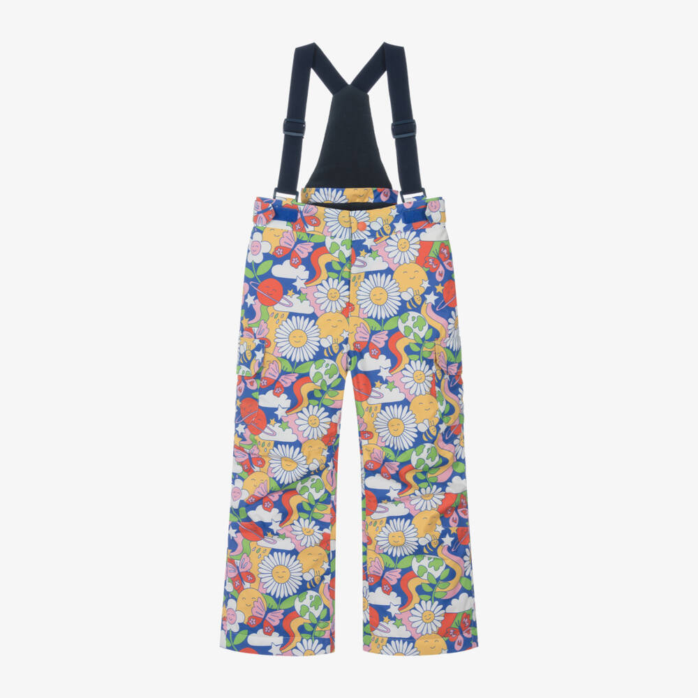Frugi-Girls Padded Blue Floral Ski Pants | Childrensalon Outlet