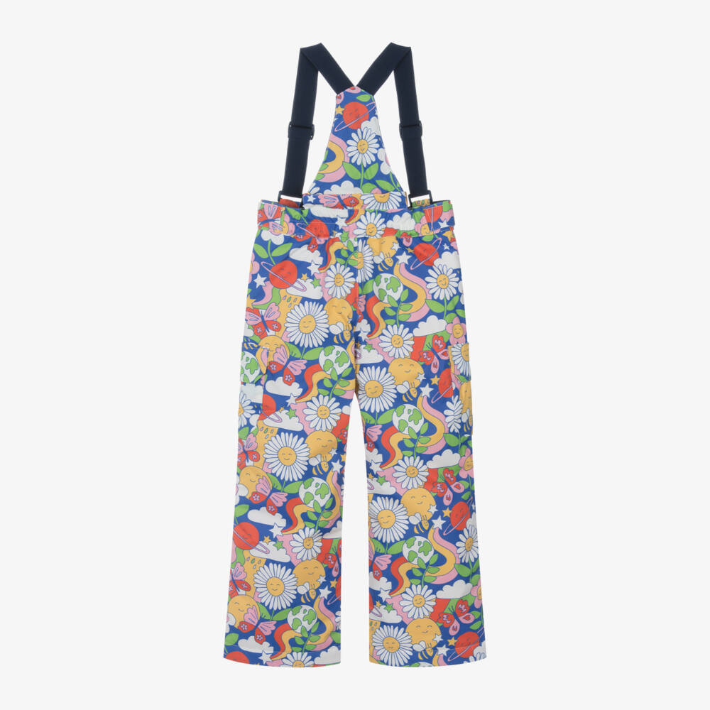 Frugi-Girls Padded Blue Floral Ski Pants | Childrensalon Outlet
