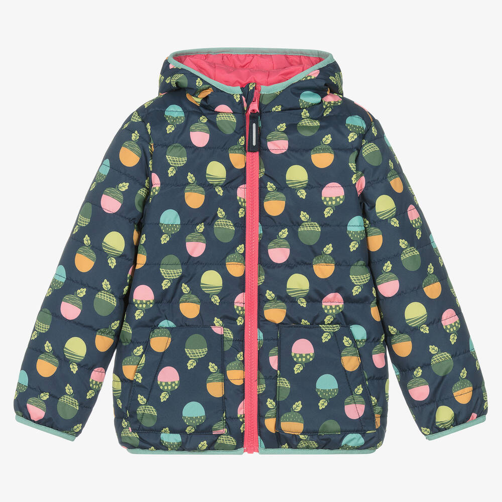 Frugi - Girls Pink & Blue Reversible Jacket | Childrensalon