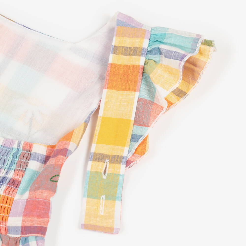 Frugi-Girls Pink Check Organic Cotton Sun Dress | Childrensalon Outlet