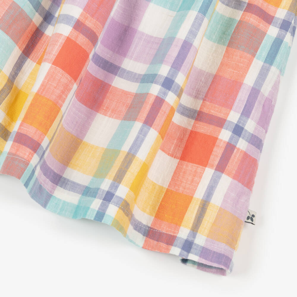 Frugi-Girls Pink Check Organic Cotton Sun Dress | Childrensalon Outlet