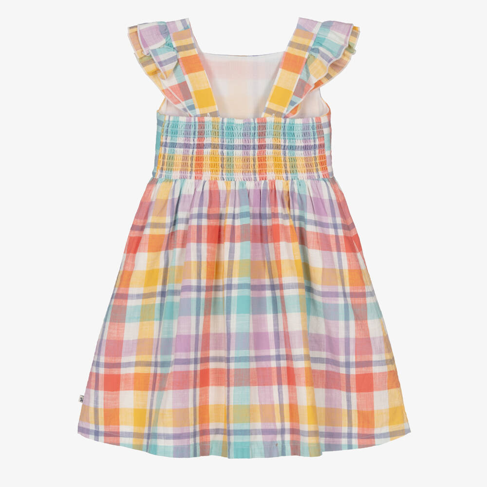 Frugi-Girls Pink Check Organic Cotton Sun Dress | Childrensalon Outlet