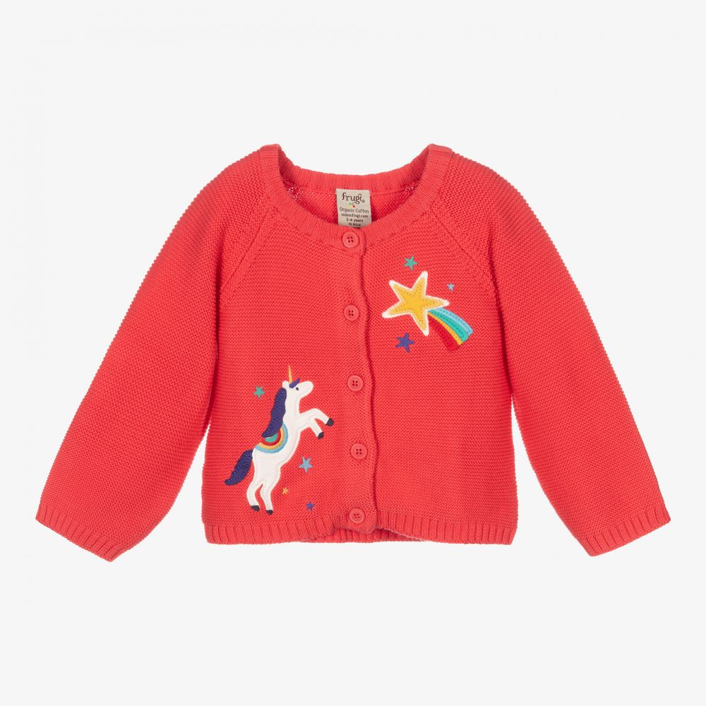 Frugi - Cardigan rose en coton Fille  | Childrensalon