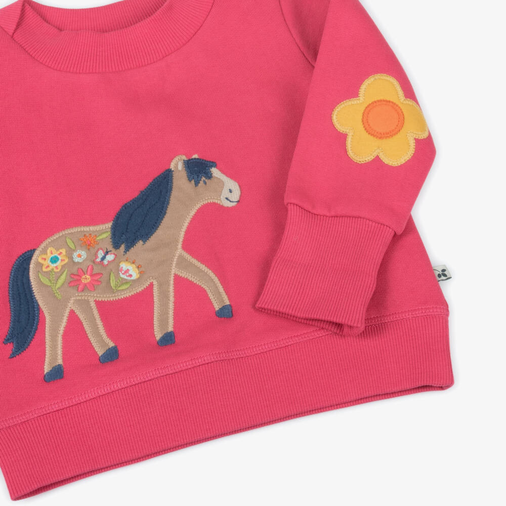 Frugi-Джемпер из розового хлопка с пони для девочек | Childrensalon Outlet