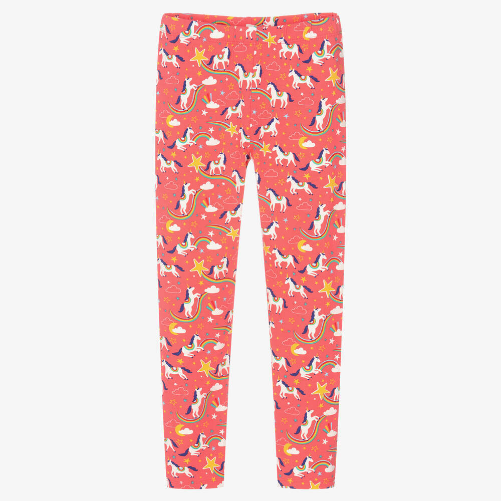 Frugi - Legging rose en coton à licornes | Childrensalon