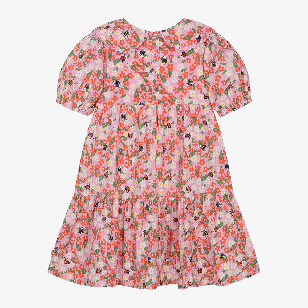 Frugi-Girls Pink Floral Cotton Dress | Childrensalon Outlet