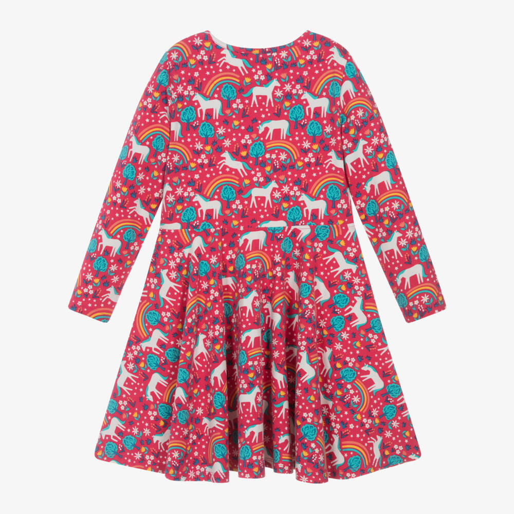 Frugi-Girls Pink Horse Skater Dress | Childrensalon Outlet