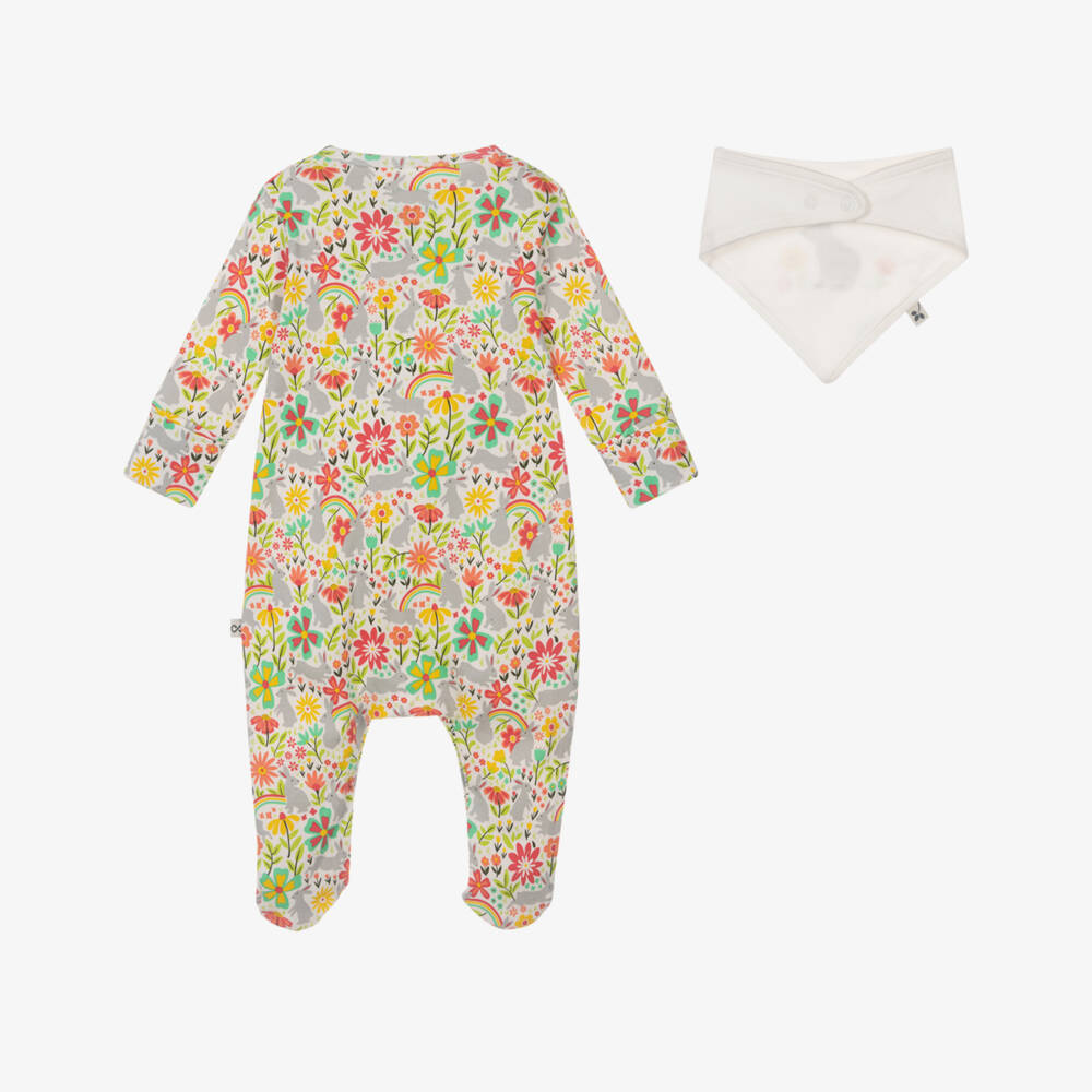 Frugi-Girls Playful Ivory Floral Babygrow Set | Childrensalon Outlet