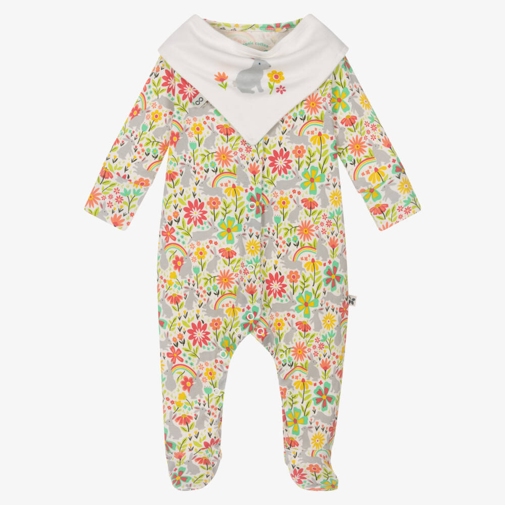Frugi-Girls Playful Ivory Floral Babygrow Set | Childrensalon Outlet