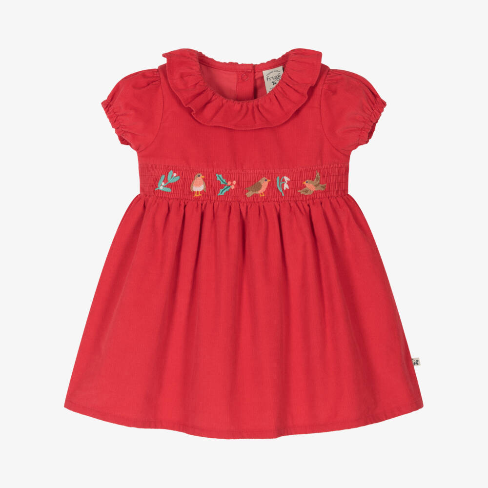 Frugi-Girls Scarlet Corduroy Pinafore | Childrensalon Outlet