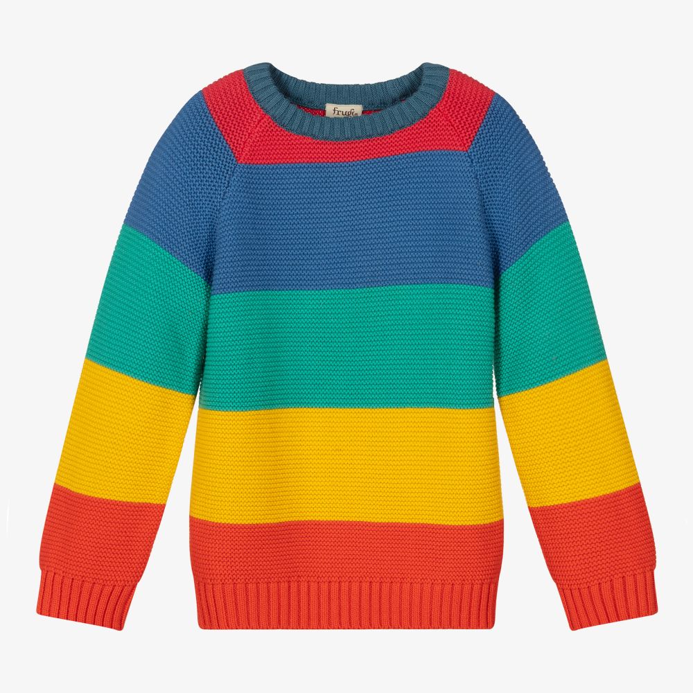 Frugi - Girls Striped Cotton Sweater | Childrensalon