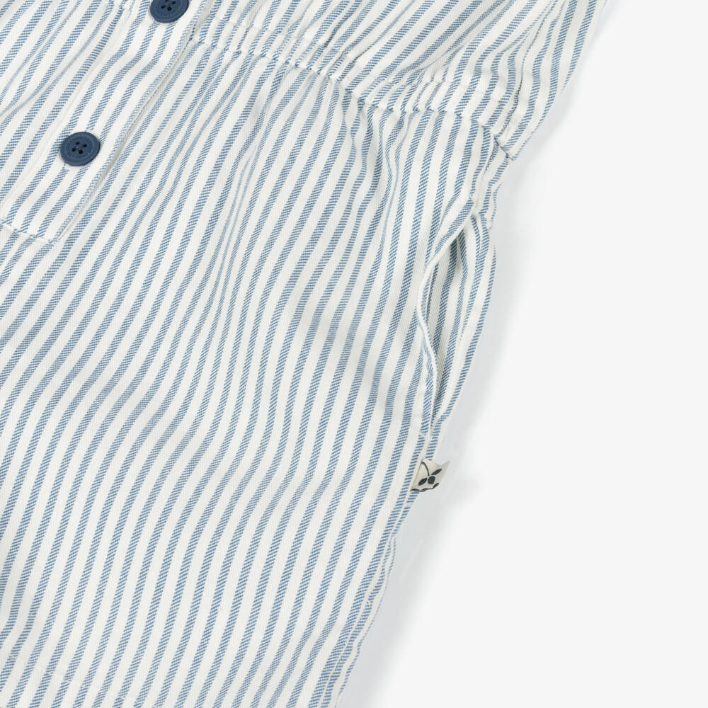 Frugi-Girls Striped Organic Cotton Romper | Childrensalon Outlet