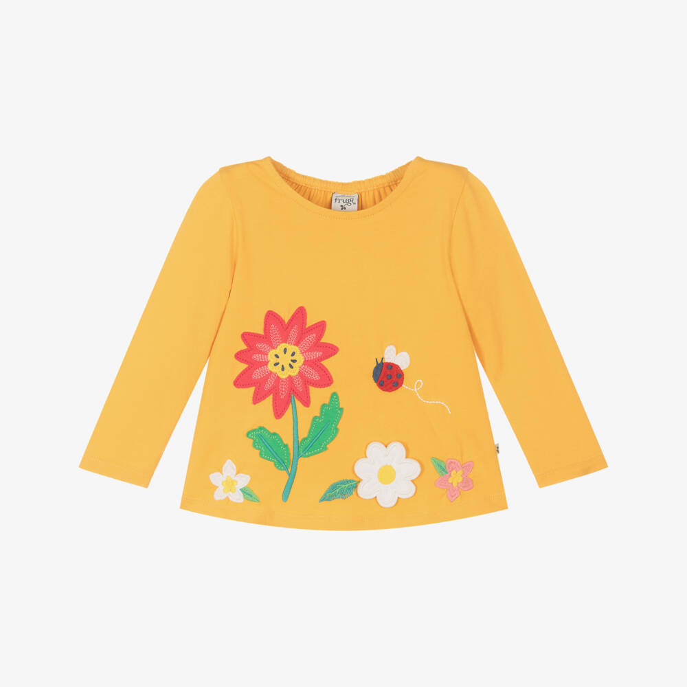 Frugi-Girls Sunny Organic Floral Tee | Childrensalon Outlet