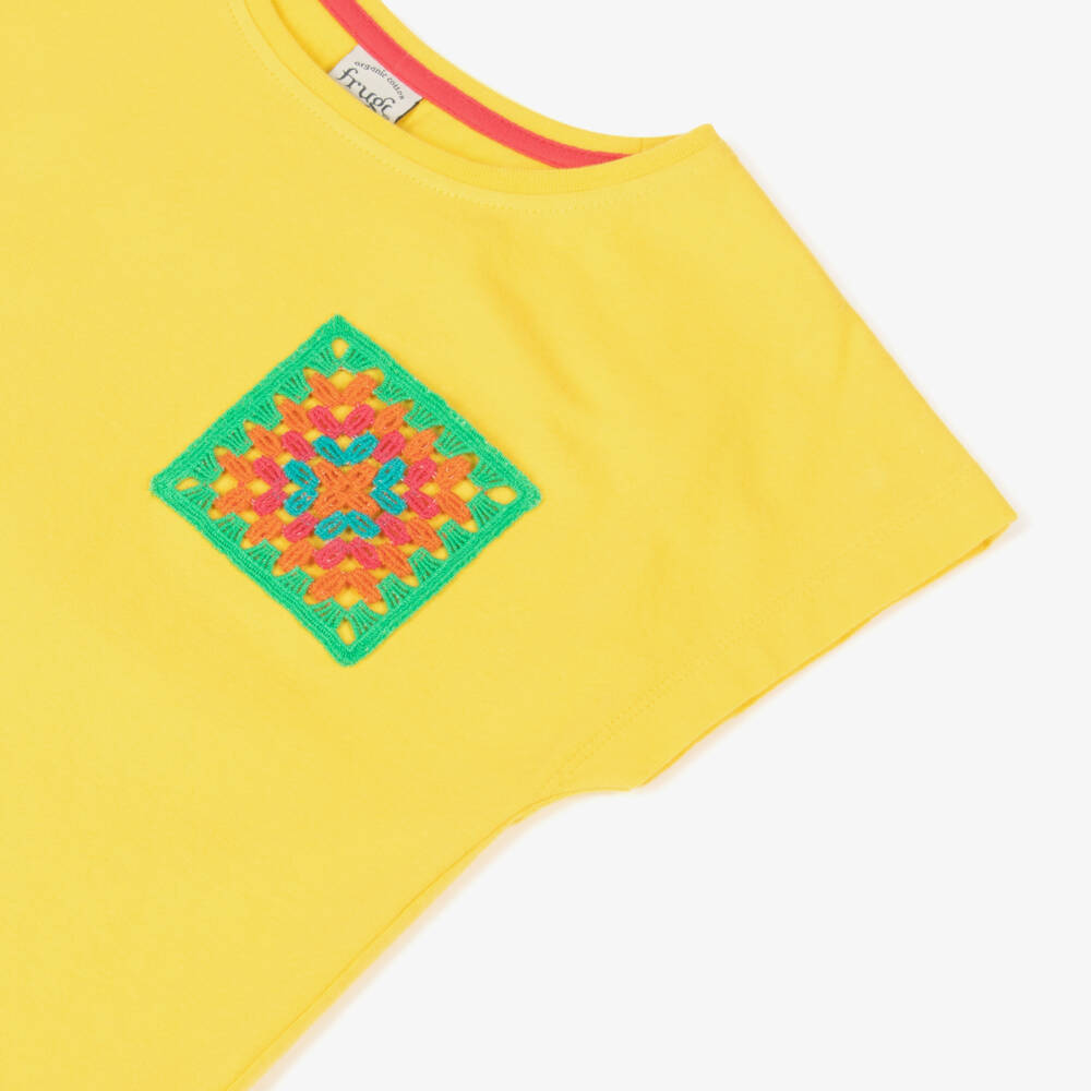 Frugi-Girls Sunshine Organic Cotton Tee | Childrensalon Outlet