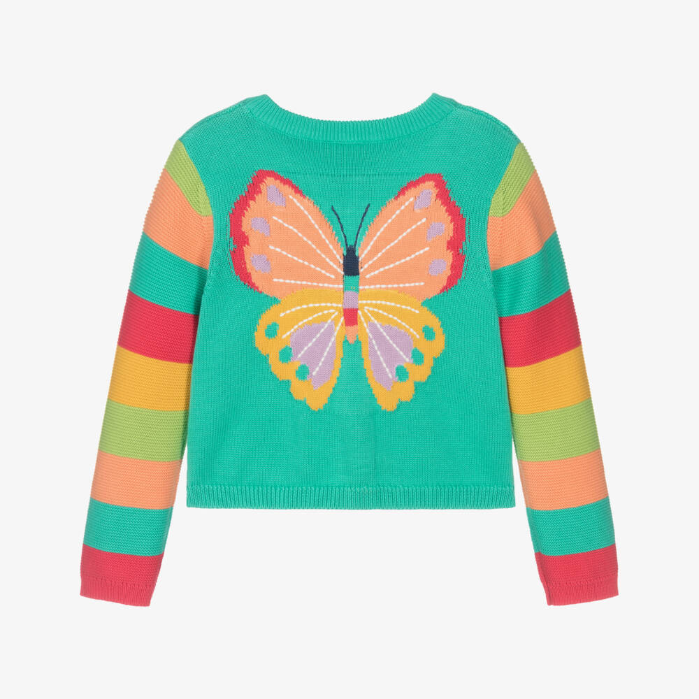Frugi-Girls Turquoise Green Organic Cotton Cardigan | Childrensalon Outlet