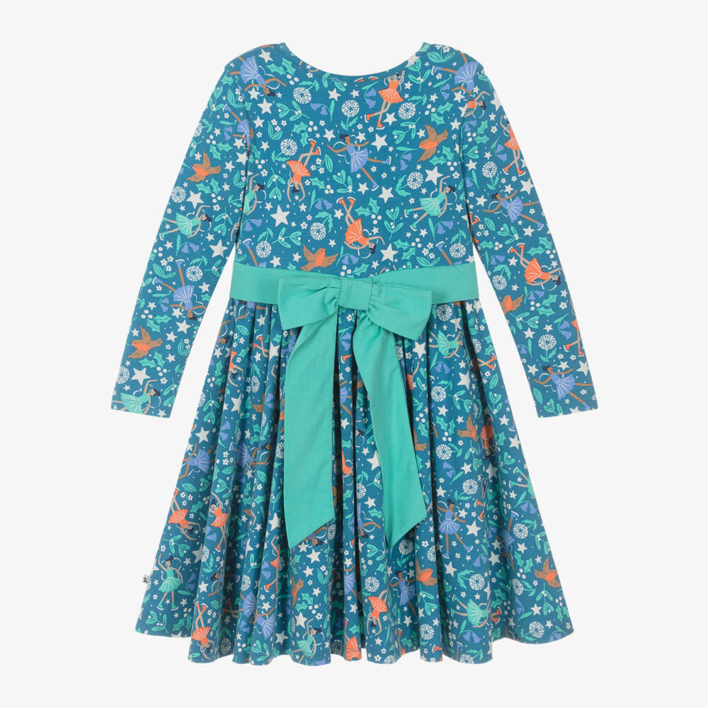 Frugi-Girls Turquoise Organic Cotton Dress | Childrensalon Outlet