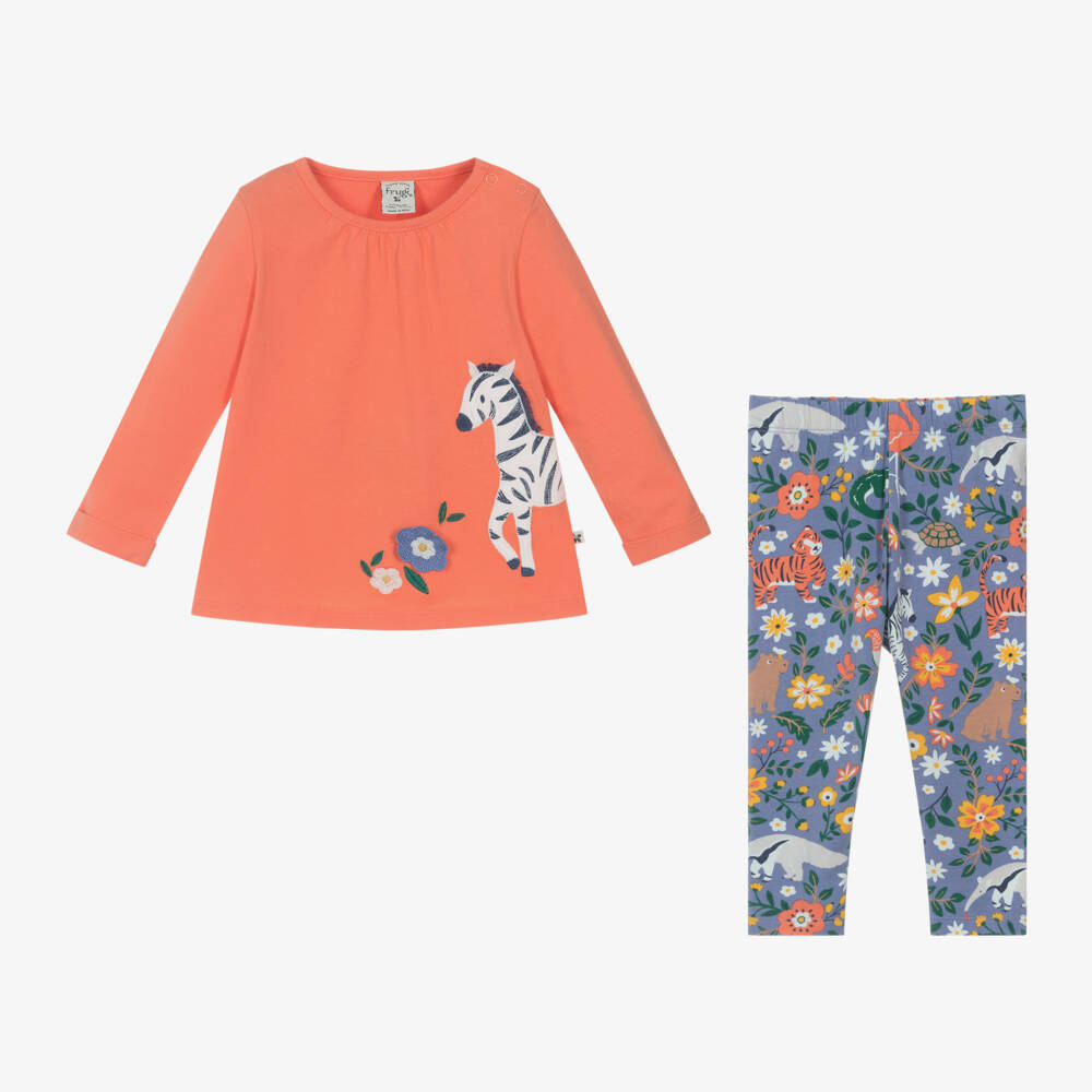 Frugi-Girls Vibrant Cotton Safari Leggings Ensemble | Childrensalon Outlet