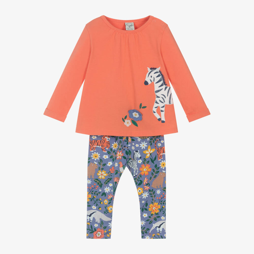 Frugi-Girls Vibrant Cotton Safari Leggings Ensemble | Childrensalon Outlet