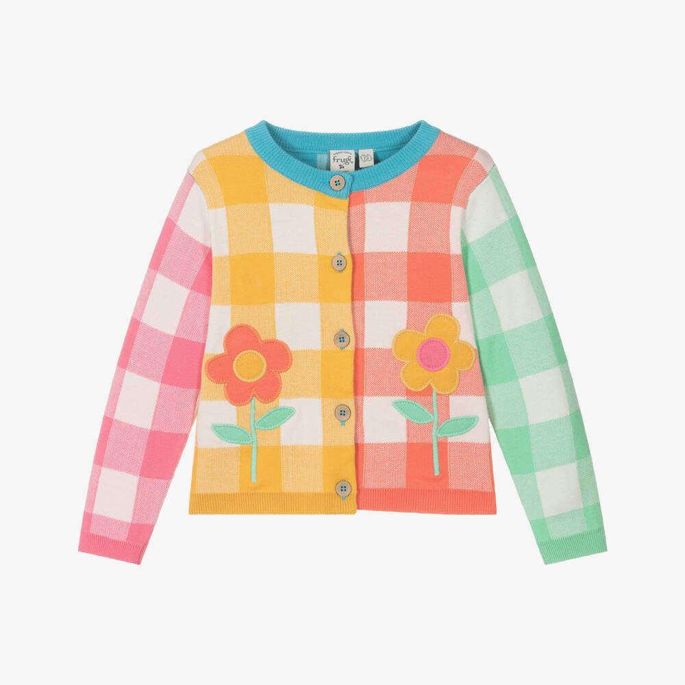Frugi-كنزة صوفية بنقشة مربعات زاهية للبنات | Childrensalon Outlet