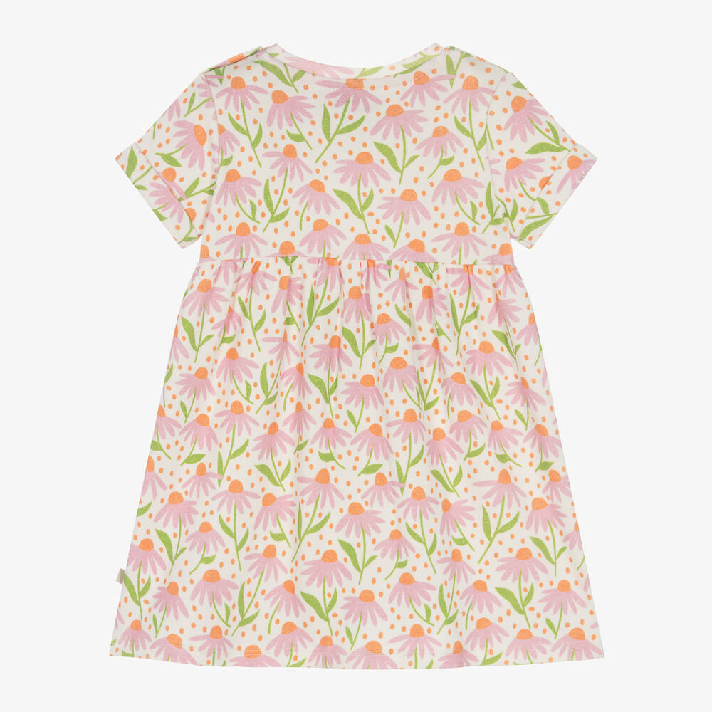 Frugi-Girls White Cotton Floral Print Dress | Childrensalon Outlet
