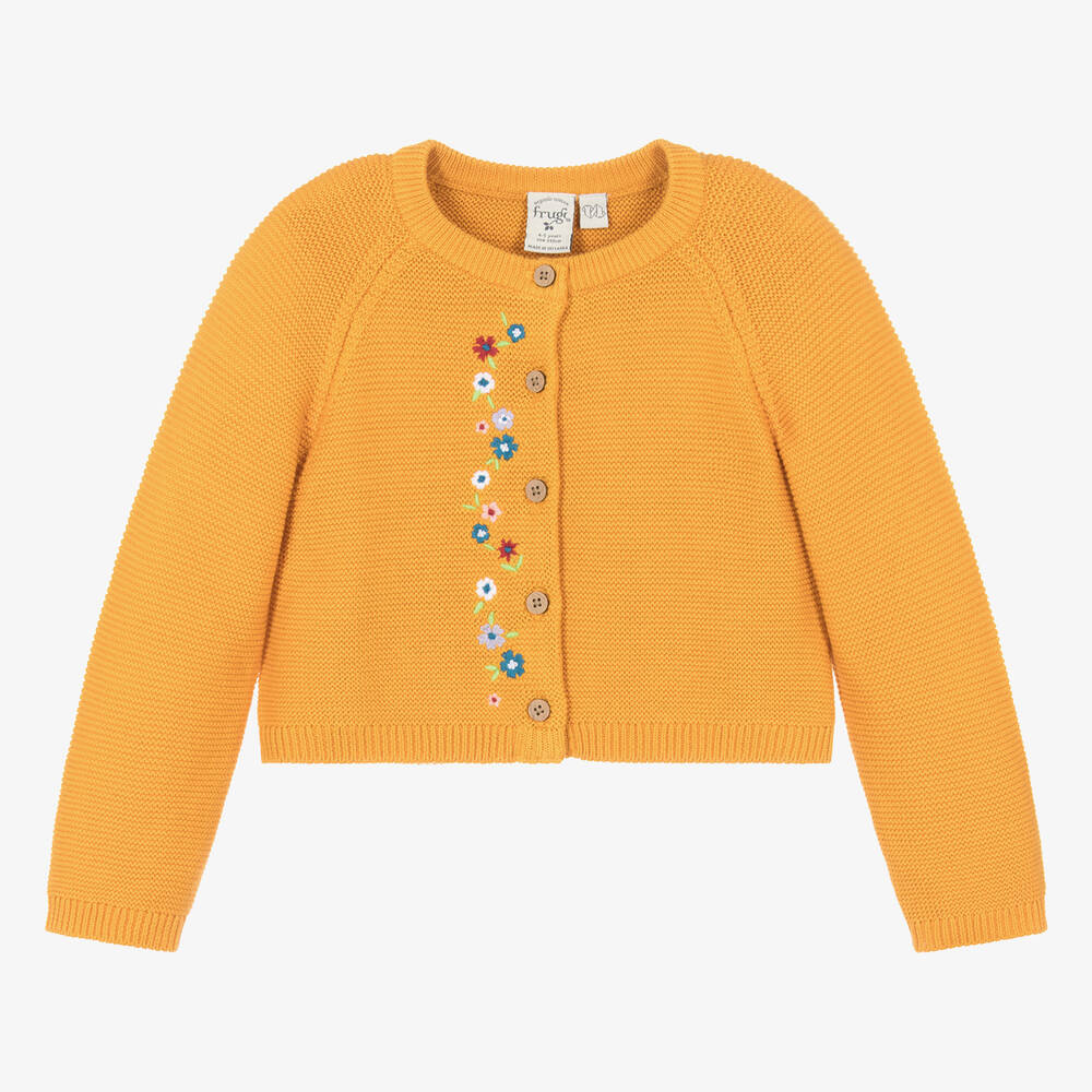 Frugi - Girls Yellow Organic Cotton Cardigan | Childrensalon
