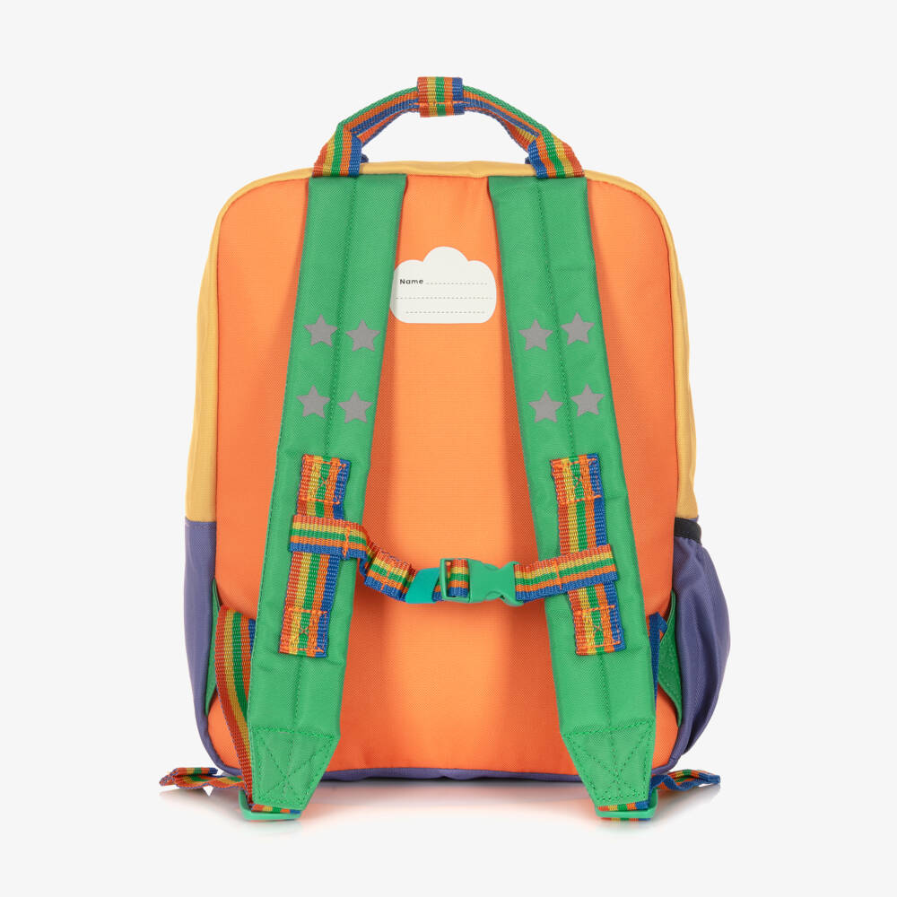 Frugi-Green Colourblock Happy Face Backpack (34cm) | Childrensalon Outlet