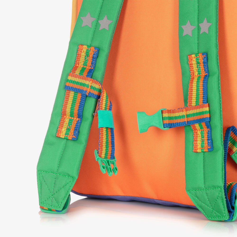 Frugi-Green Colourblock Happy Face Backpack (34cm) | Childrensalon Outlet