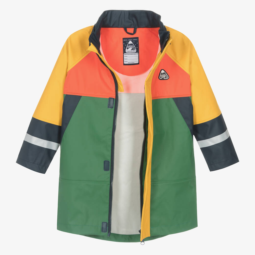 Frugi-Green Colourblock Raincoat | Childrensalon Outlet