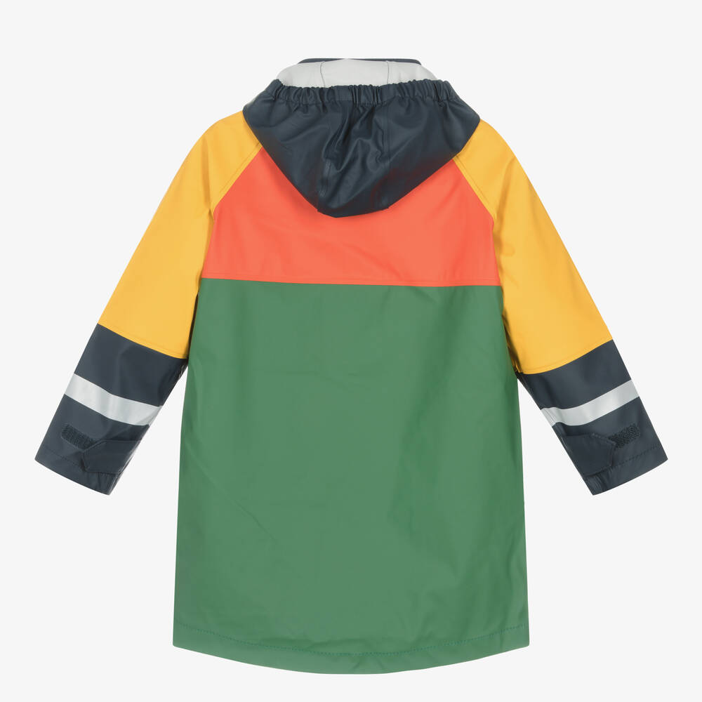 Frugi-Green Colourblock Raincoat | Childrensalon Outlet
