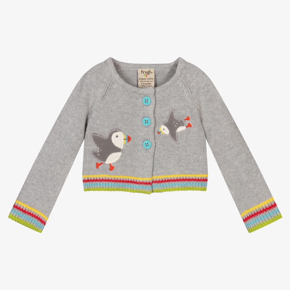 Frugi - Cardigan gris en coton bio bébé | Childrensalon