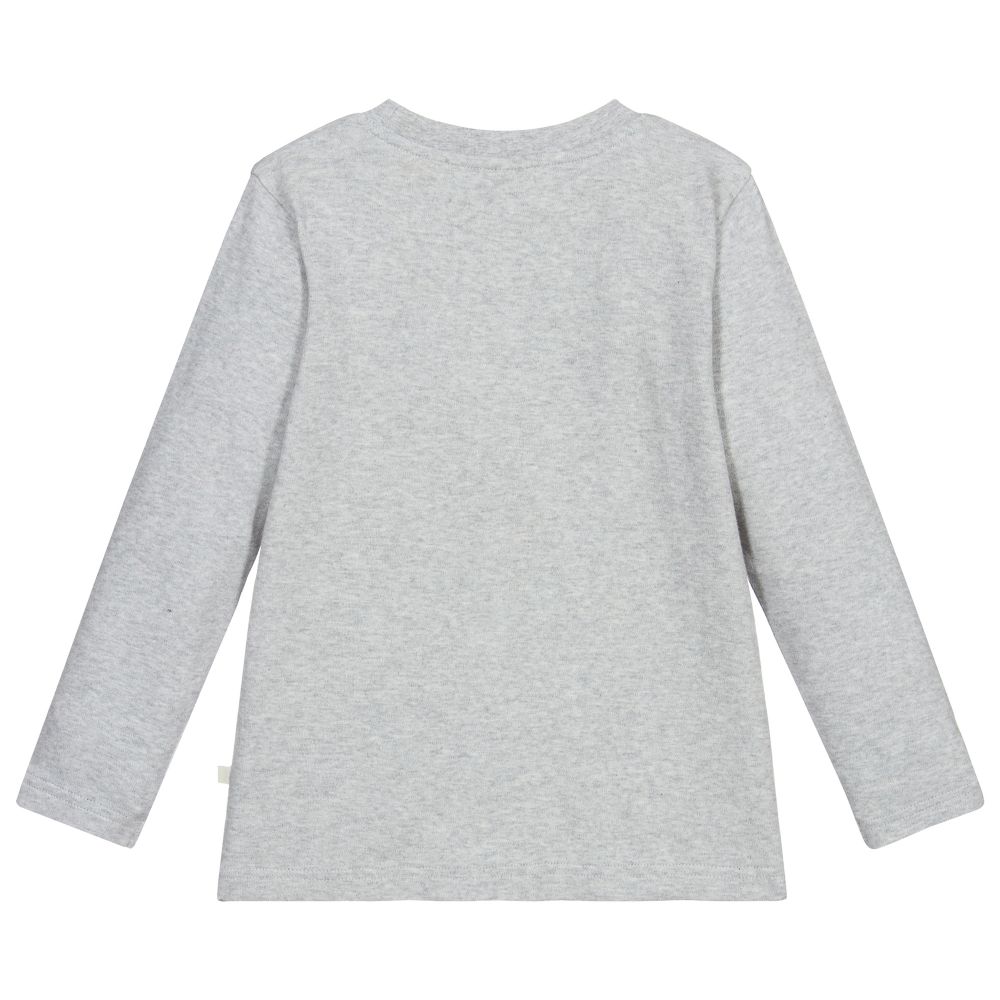 Frugi-Grey Organic Cotton Top | Childrensalon Outlet