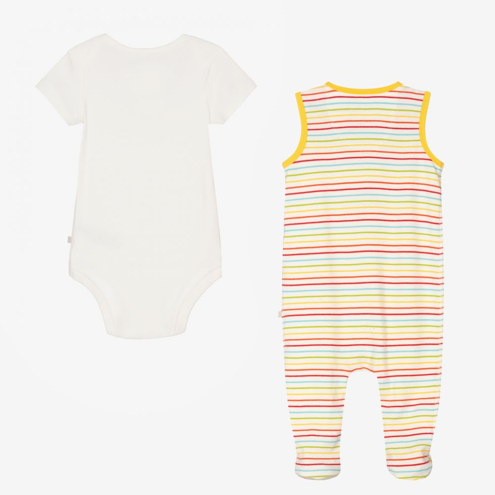 Frugi-Ivory Cotton Babygrow Set | Childrensalon Outlet