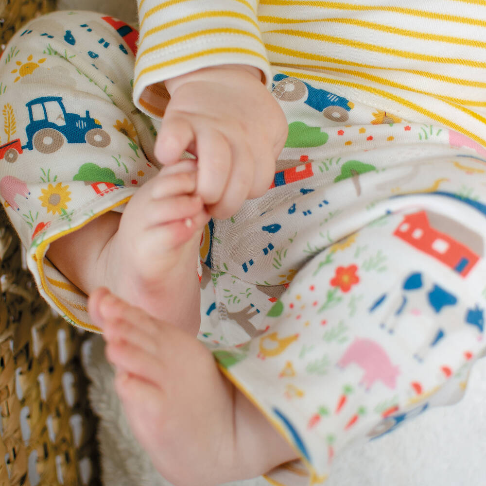 Frugi-Ivory Farm Reversible Trousers | Childrensalon Outlet