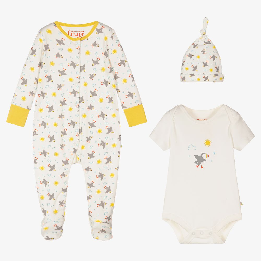 Frugi - Кремовый подарочный комплект одежды с птичками  | Childrensalon