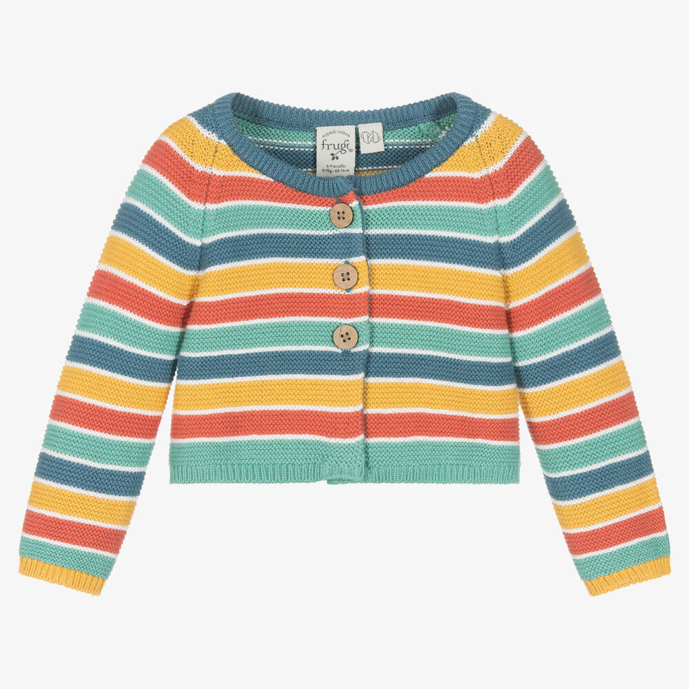 Frugi - Mehrfarbig gestreifte Strickjacke | Childrensalon