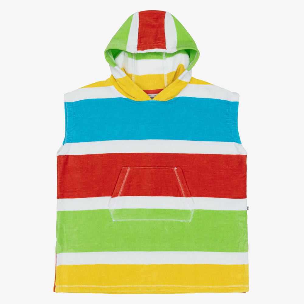 Frugi-Multicolour Striped Cotton Poncho Towel | Childrensalon Outlet