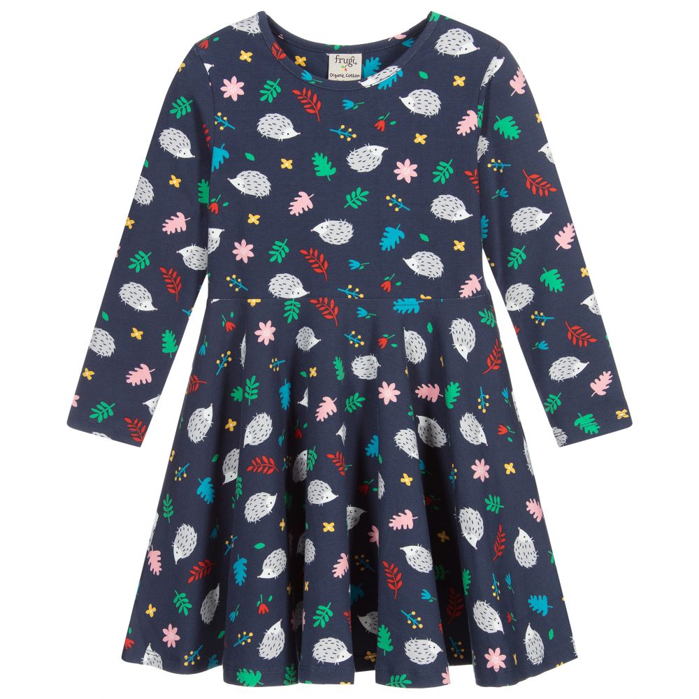 Frugi-Navy Blue Organic Cotton Dress | Childrensalon Outlet