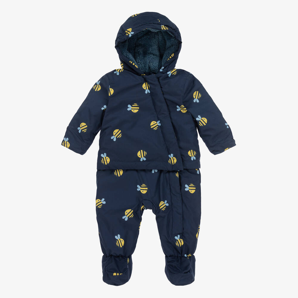 Frugi - 2-in-1-Overall Bienen Navyblau/Gelb | Childrensalon