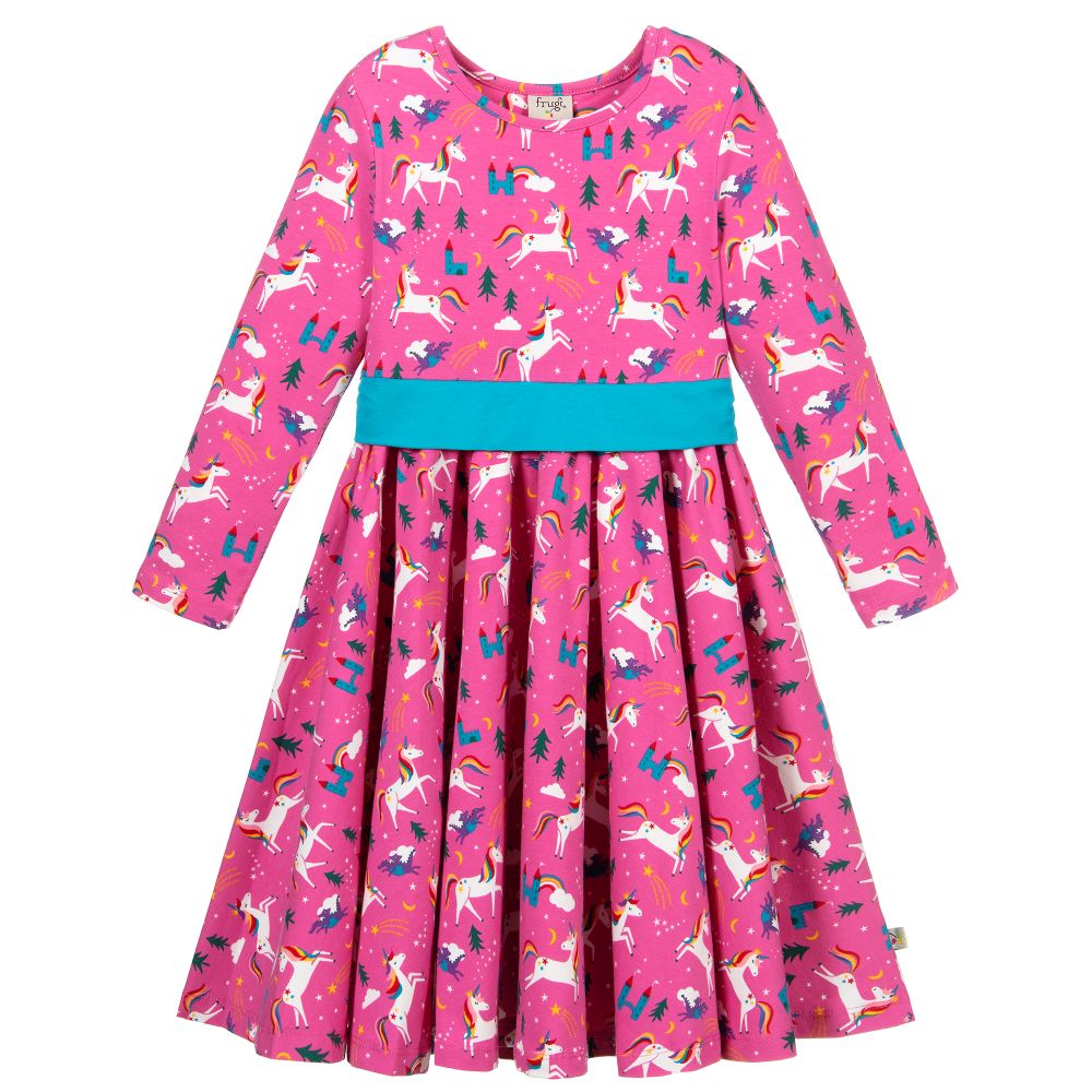 Frugi - Rosafarbenes Kleid aus Biobaumwolle | Childrensalon
