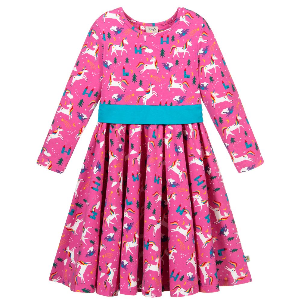 Frugi Pink Organic Cotton Dress Childrensalon Outlet