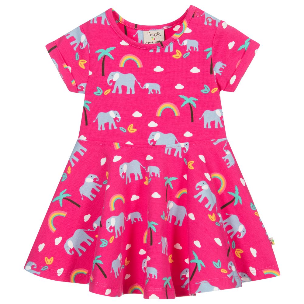 Frugi - Pink Organic Cotton Dress  | Childrensalon