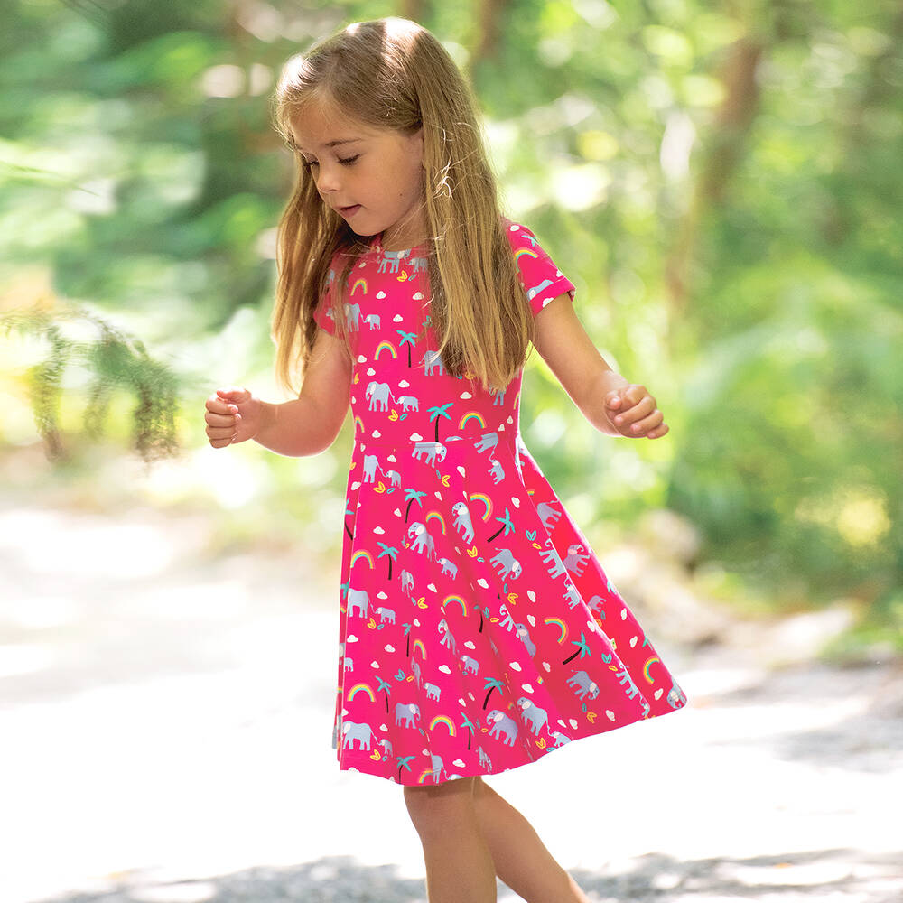 Frugi-Pink Organic Cotton Dress  | Childrensalon Outlet