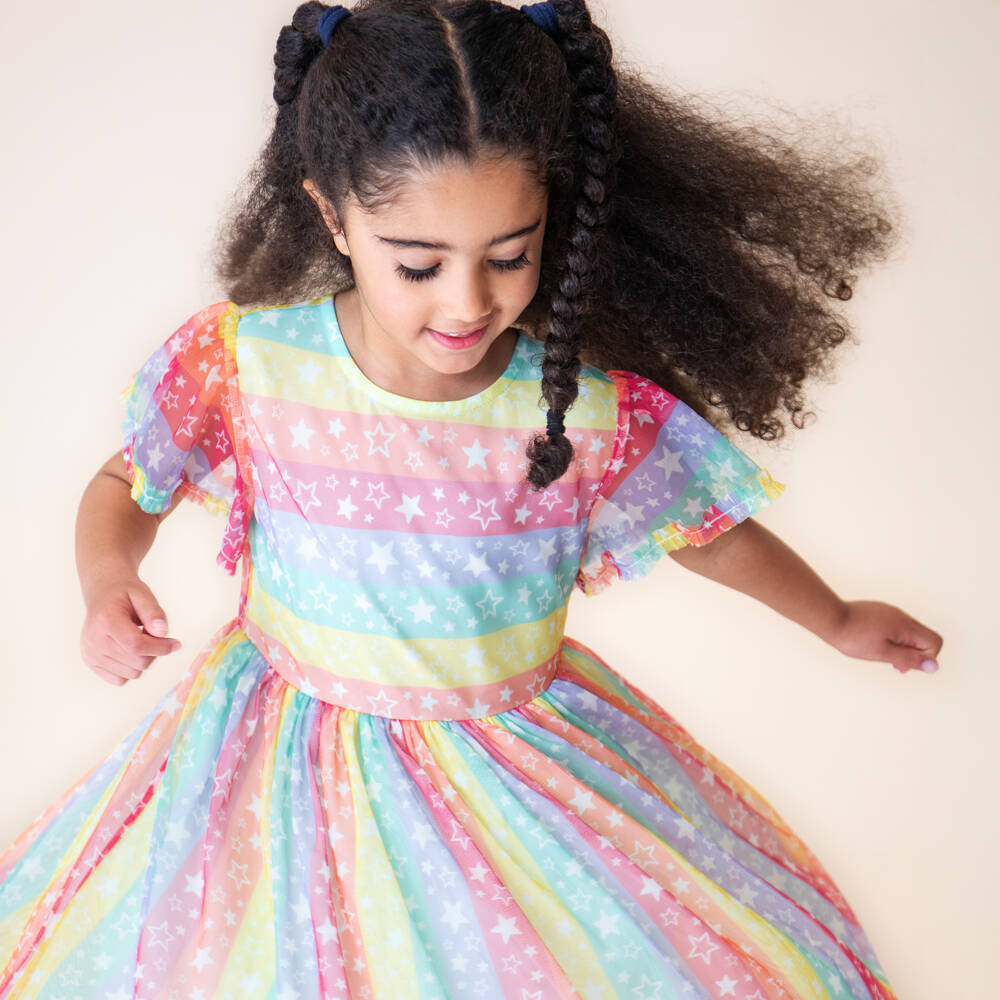 Frugi-Pink Rainbow Dress | Childrensalon Outlet