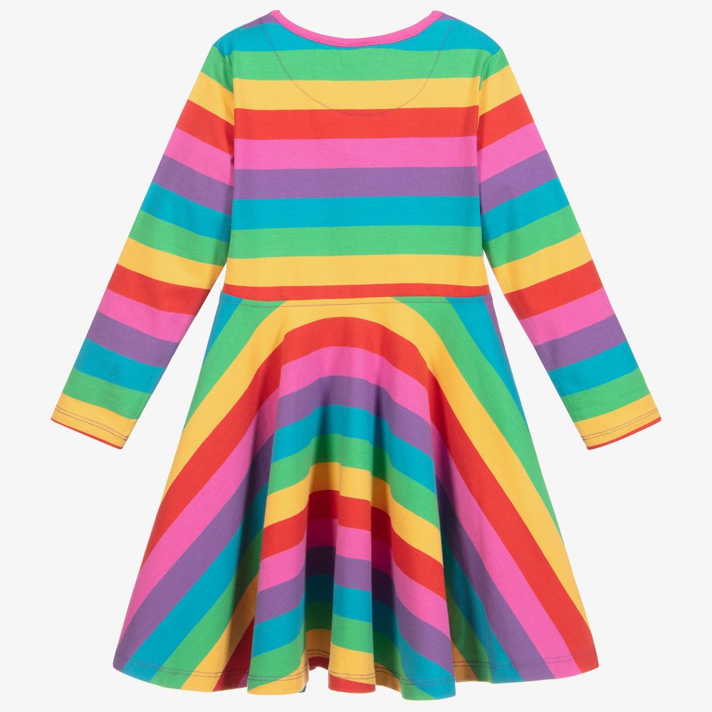 Frugi-Rainbow Striped Cotton Dress | Childrensalon Outlet
