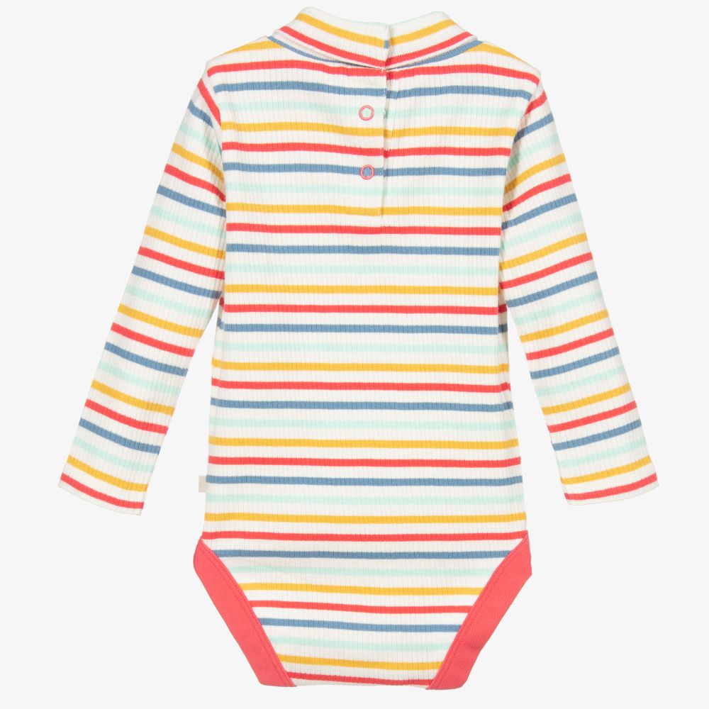 Frugi-Striped Roll Neck Bodysuit | Childrensalon Outlet