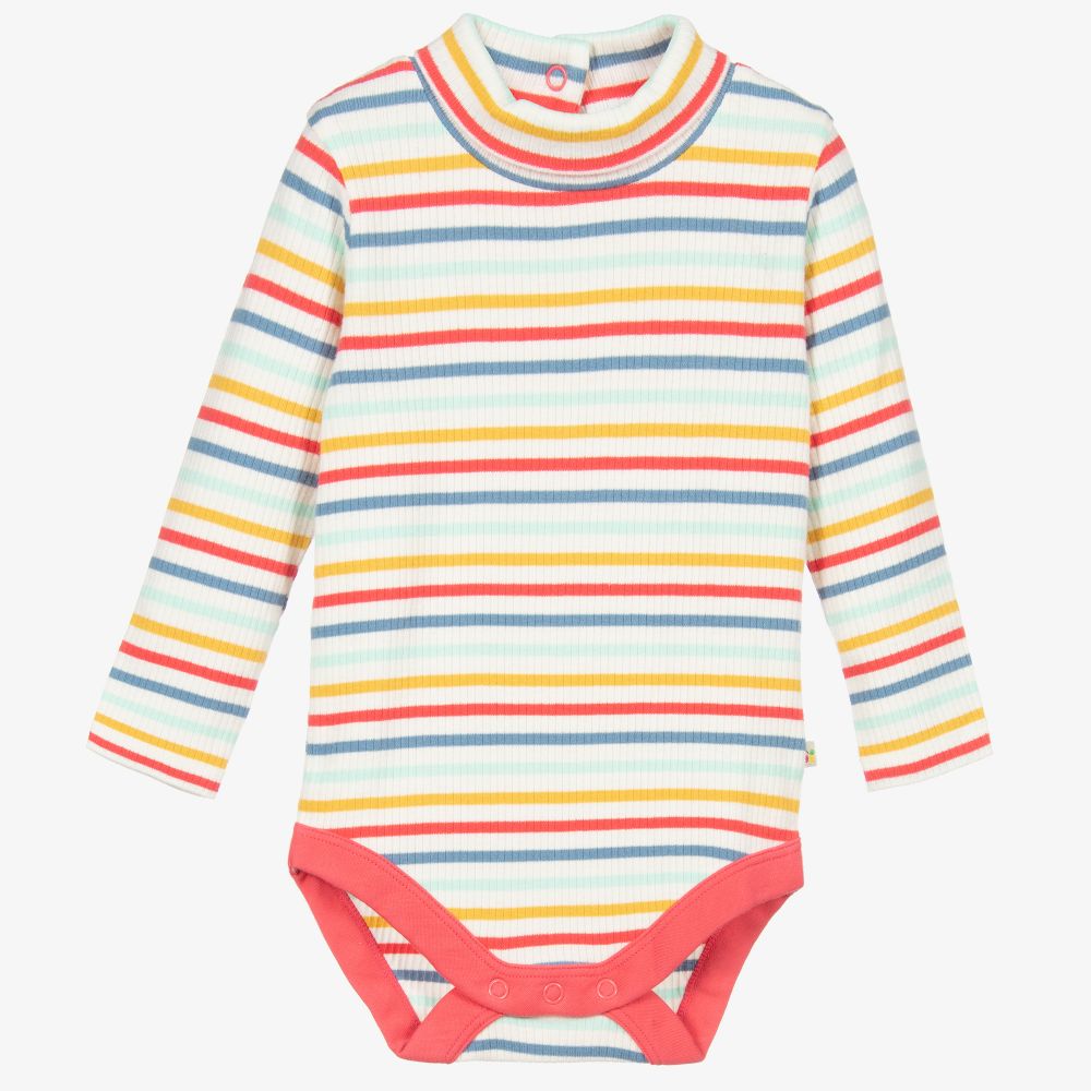 Frugi - Striped Roll Neck Bodysuit | Childrensalon