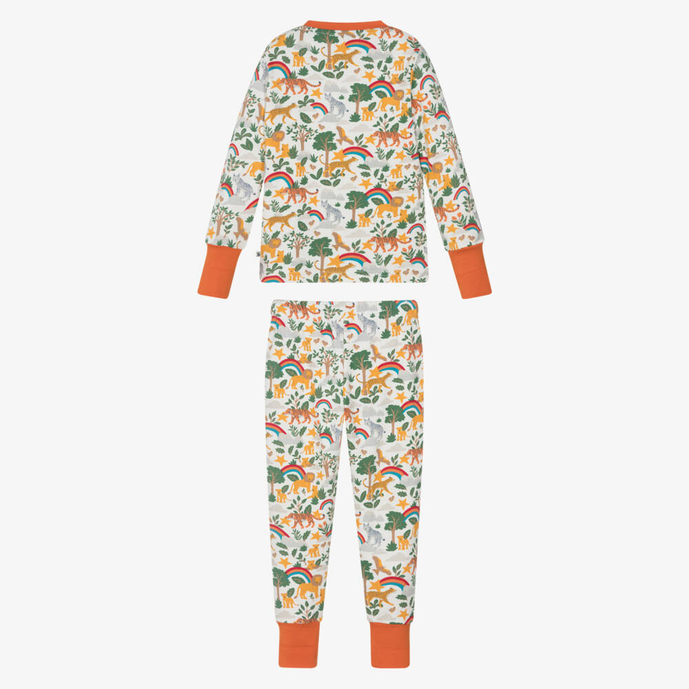 Frugi-White Jungle Print Pyjama | Childrensalon Outlet