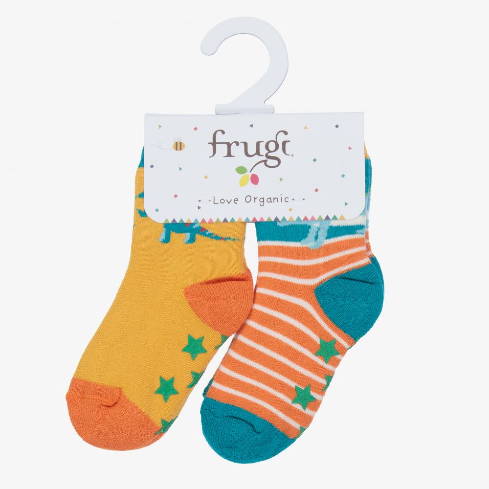 Frugi-Желтые носки с динозаврами (2пары) | Childrensalon Outlet